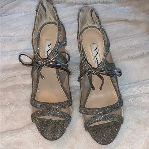 Open toe bootie heels